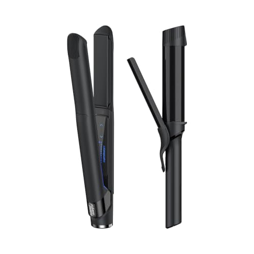 Ceramic Hair Straightener and Curling Iron Set