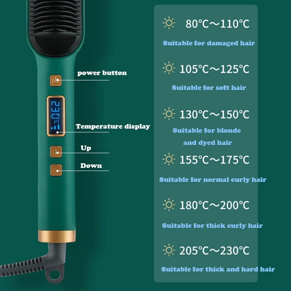2-in-1 Ionic Straightening Brush with LCD