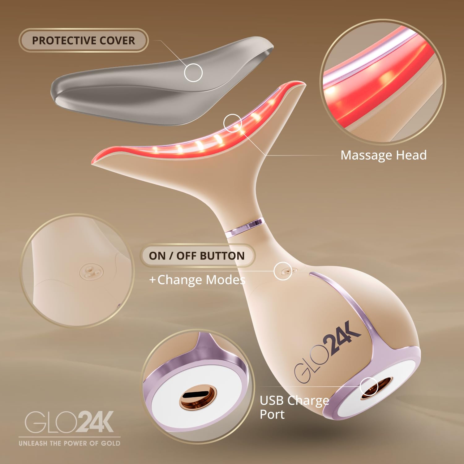 LED Facial Massage Wand with Heat and Vibration