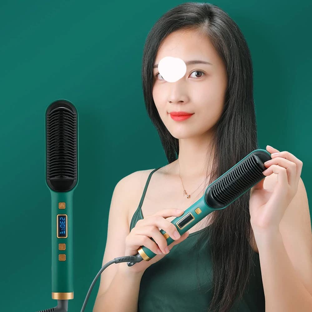 2-in-1 Ionic Straightening Brush with LCD