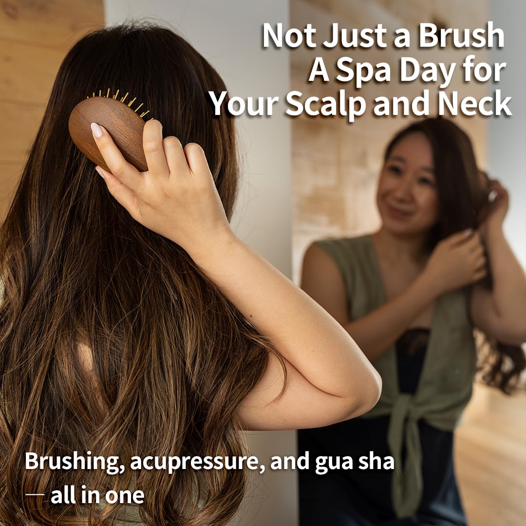 Bamboo Gua Sha Scalp Massage Brush