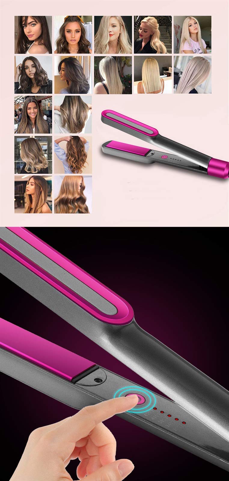 2-in-1 Rotating Flat Iron and Hair Curler