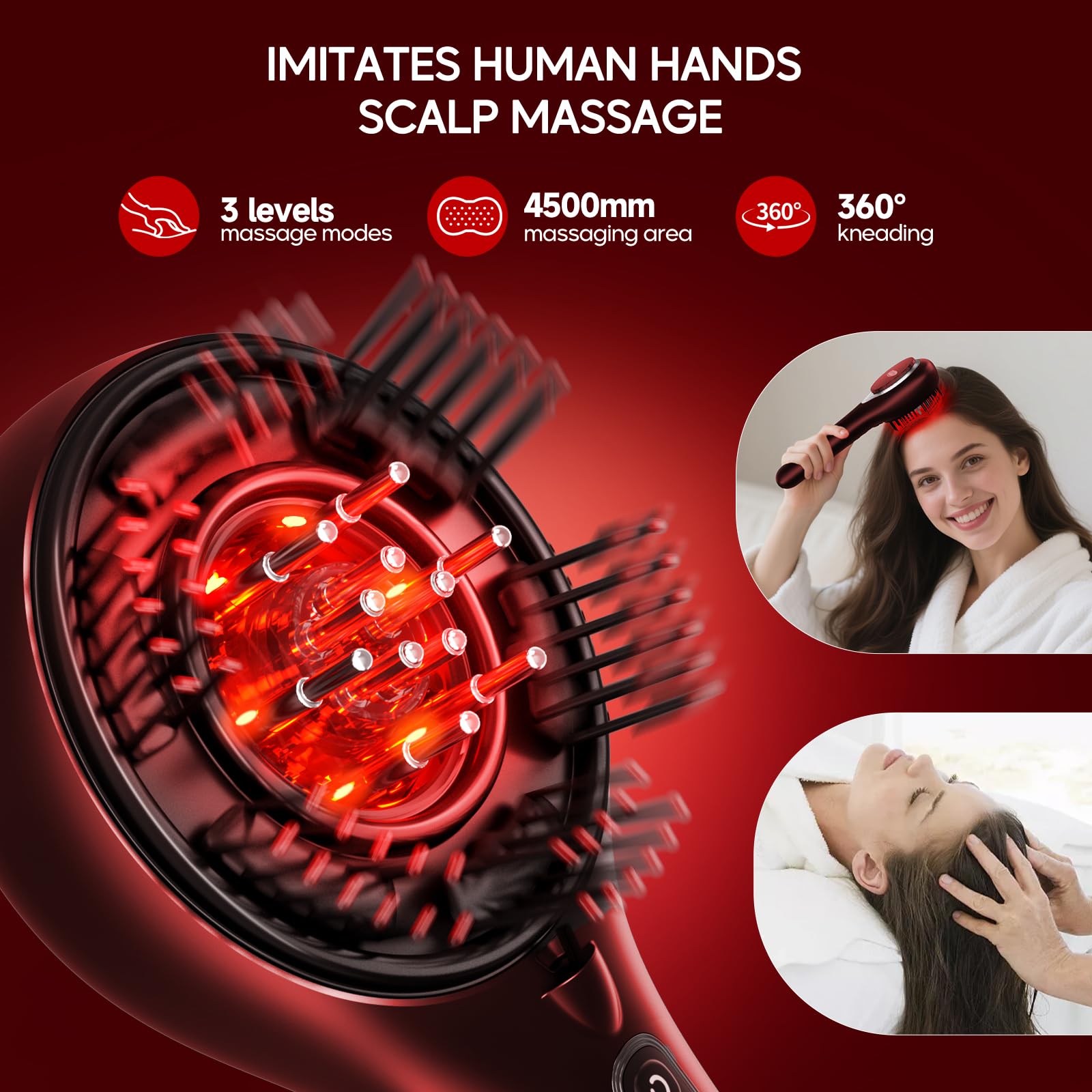 3-in-1 Waterproof Electric Scalp Massager