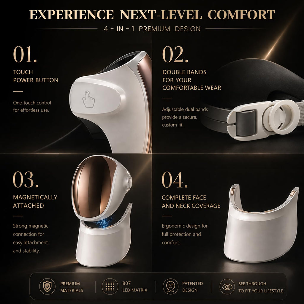 LED Face and Neck Light Therapy Mask