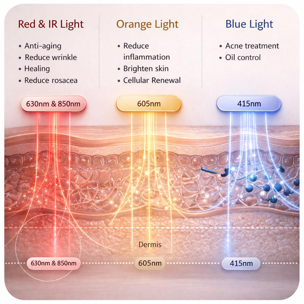 LED Face and Neck Light Therapy Mask