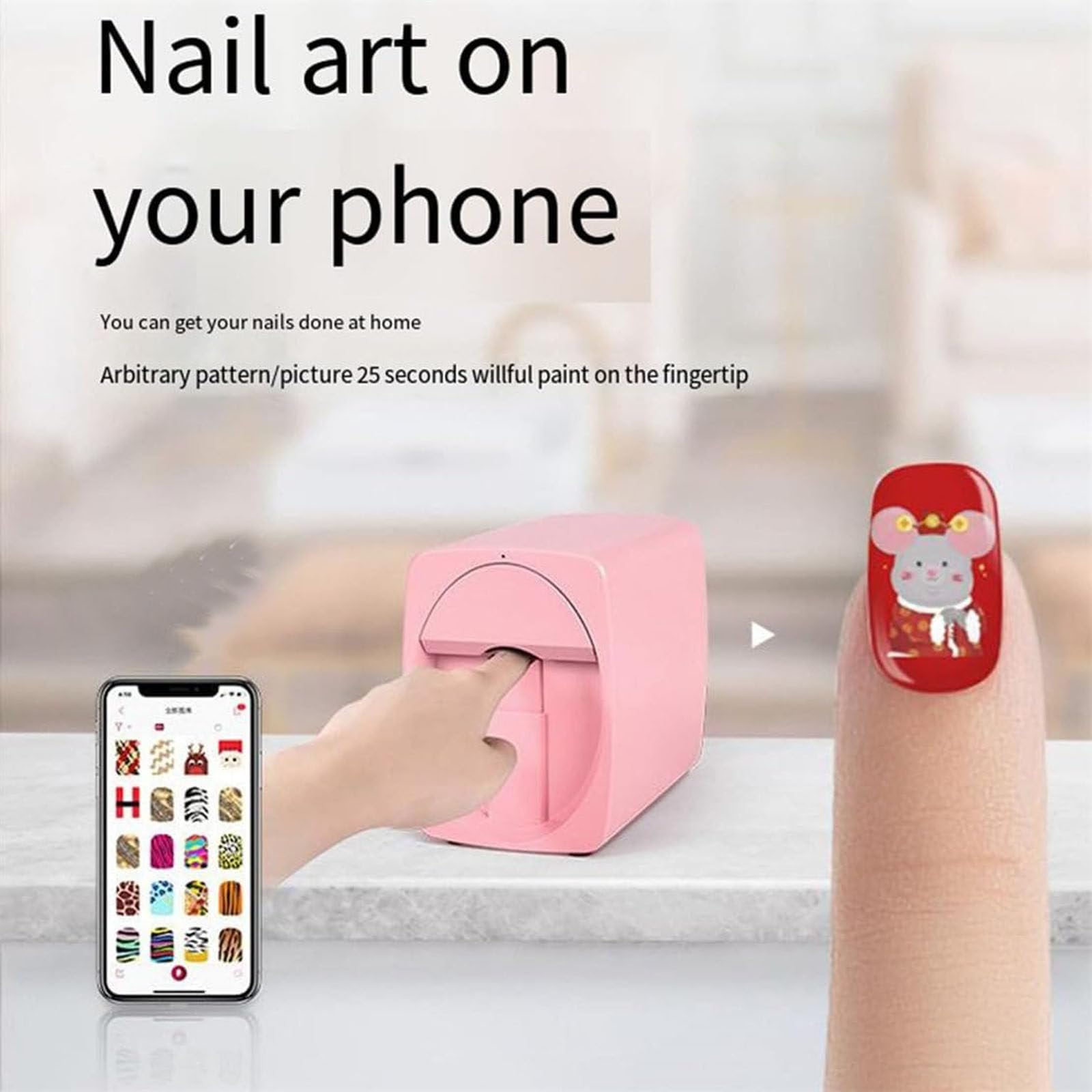 App-Controlled Portable Nail Painting Machine