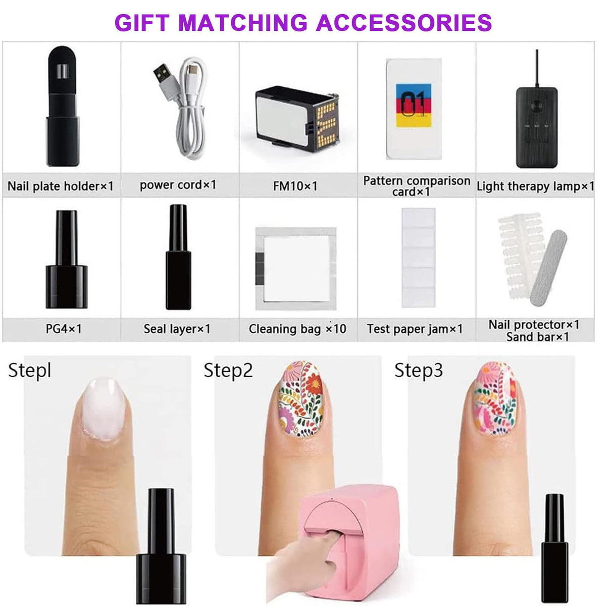 Portable Mobile Nail Painting Machine with Tool Set