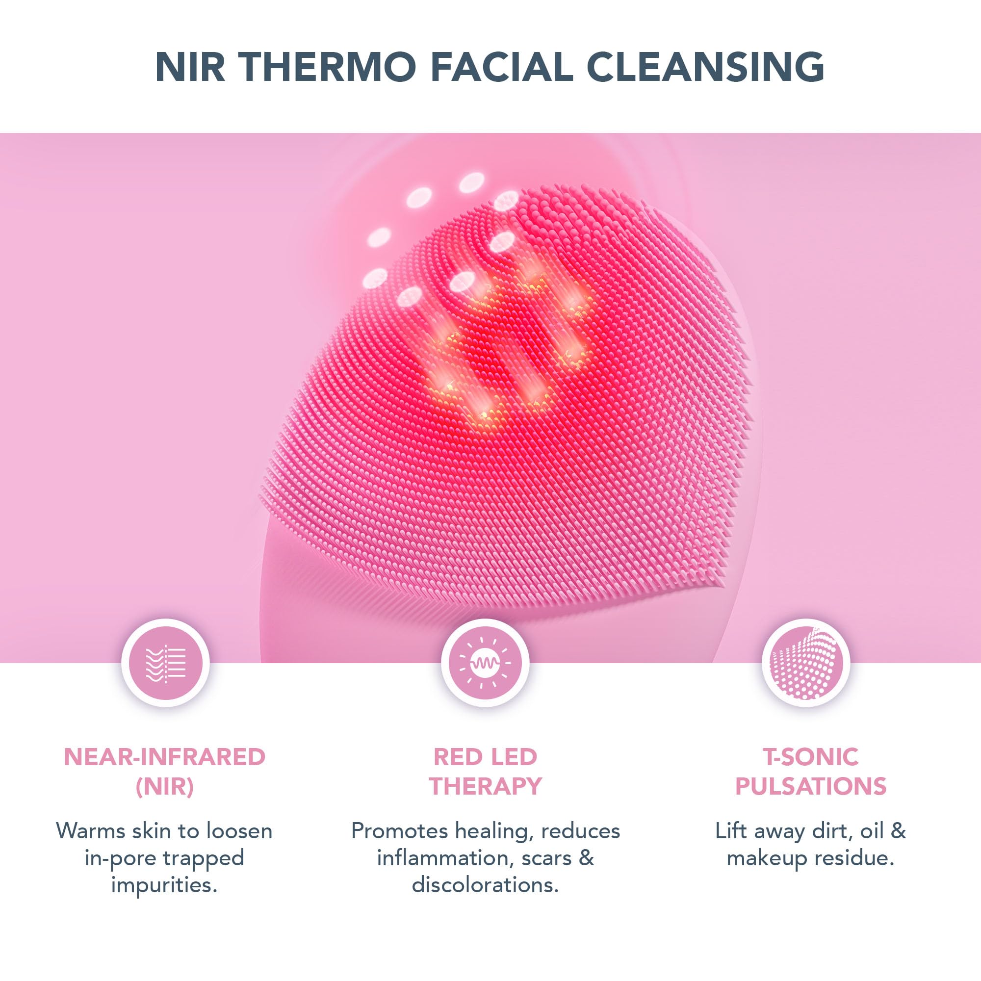 Facial Cleansing Brush with Light Therapy and Microcurrent