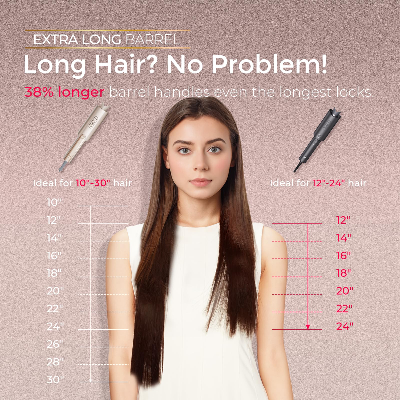 Long-Barrel Automatic Rotating Curling Iron